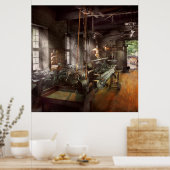 Machinist - Lathe - Een lange baan Poster (Keuken)