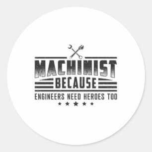 Machinist Machine CNC Machinist Grappig Gift Idee Ronde Sticker