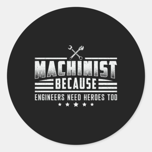 Machinist Machine CNC Machinist Mechanisch Gift Id Ronde Sticker (Voorkant)