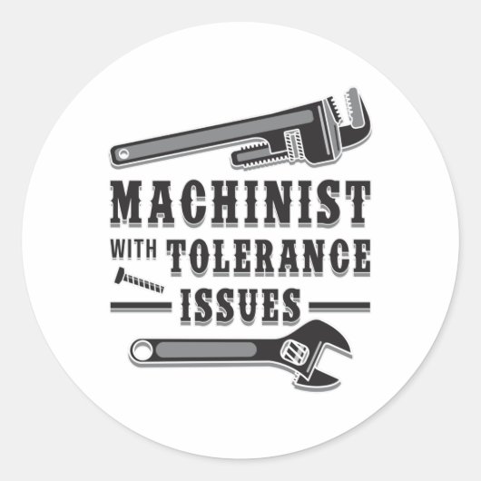 Machinist Machine Mechanic CNC Grappig Gift Idee Ronde Sticker (Voorkant)