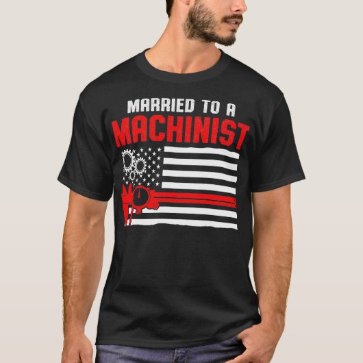 Machinist-machine met gehuwde machine t-shirt (Voorkant)