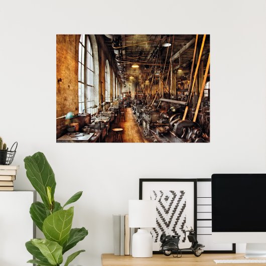 Machinist - Machinewinkel Circa 1900 Poster (Thuiskantoor)