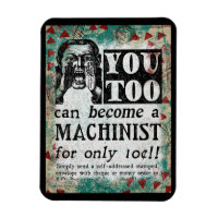 Machinist Magnet - Funny  Retro