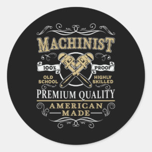 Machinist Mechanische CNC-machine Cadeauidee Ronde Sticker