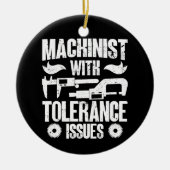 Machinist met tolerantieproblemen Machineoperator Keramisch Ornament (Voorkant)