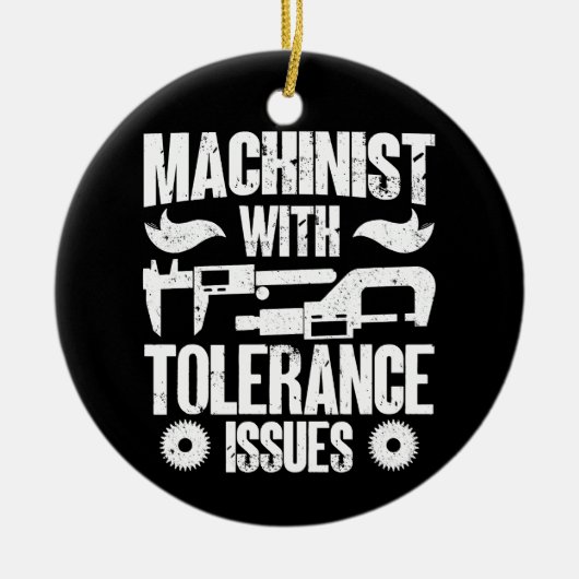 Machinist met tolerantieproblemen Machineoperator Keramisch Ornament (Voorkant)