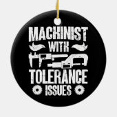 Machinist met tolerantieproblemen Machineoperator Keramisch Ornament (Achterkant)