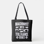 Machinist met tolerantieproblemen Machineoperator Tote Bag (Achterkant)