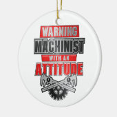Machinist met werktuigkundige keramisch ornament (Links)