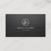 Machinist moersleutel tandwielpictogram Donker geb Visitekaartje (Voorkant)