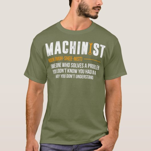 Machinist Noun CNC Operator Funny CNC Machine T-shirt (Voorkant)
