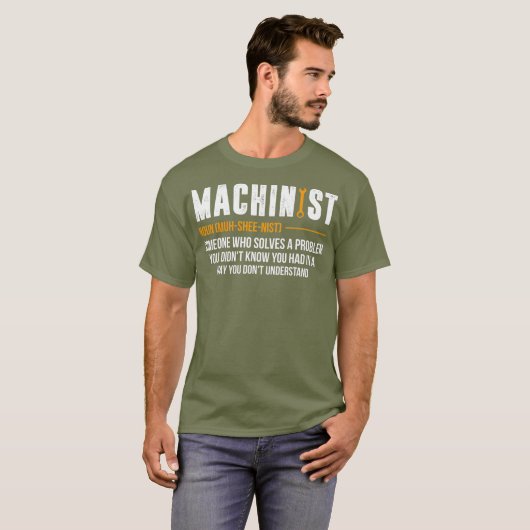 Machinist Noun CNC Operator Funny CNC Machine T-shirt (Voorkant volledig)