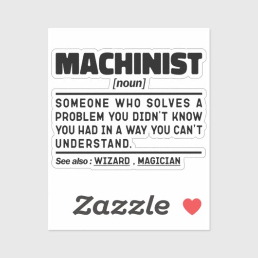 Machinist Noun Verjaardag Papa Cool Vaderdag Grapp Sticker (Vel)