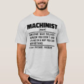 Machinist Noun Verjaardag Papa Cool Vaderdag Grapp T-shirt (Voorkant)