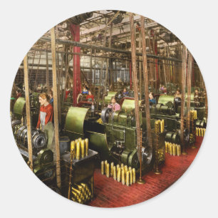 Machinist - Oorlog - Riemen en bommen 1916 Ronde Sticker