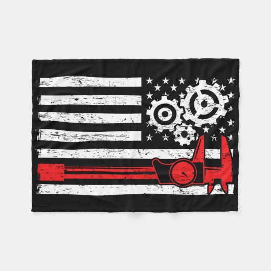 Machinist Patriottic Machine Tools Operator Fleece Deken (Voorkant (Horizontaal))