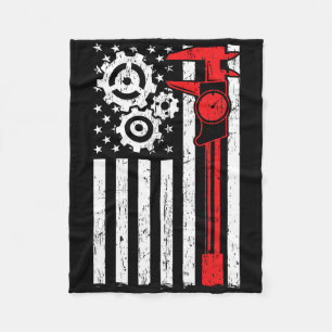 Machinist Patriottic Machine Tools Operator Fleece Deken