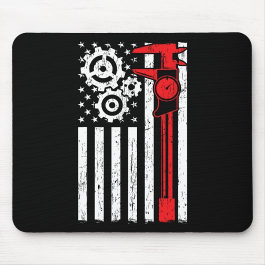 Machinist Patriottic Machine Tools Operator Muismat (Voorkant)