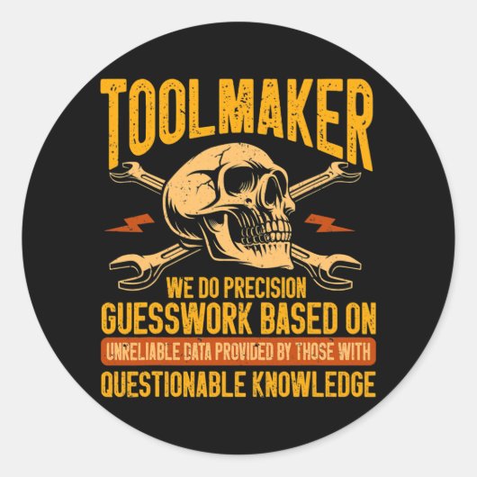 Machinist Precision-hulpwerkgereedschapswerker bew Ronde Sticker (Voorkant)