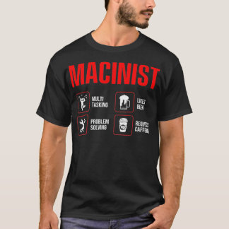Machinist Solving Machine Operator Machining T-shirt