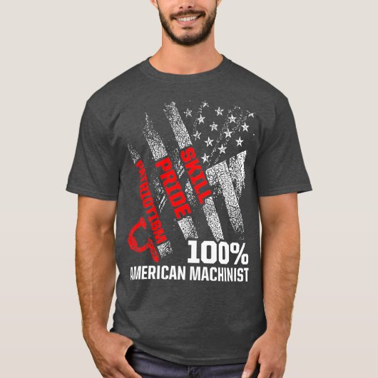 Machinist US Flag Machine Operator Machinist Machi T-shirt (Voorkant)