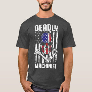 Machinist US Flag Machine Operator Machinist Machi T-shirt
