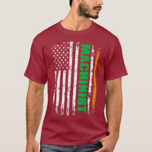 Machinist USA vlag Irish St Patrick Day Gift T-shirt