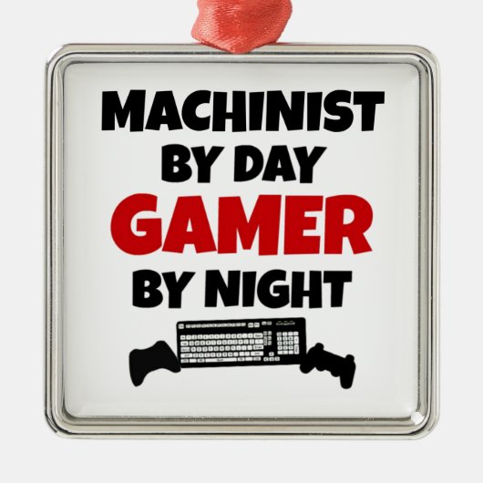Machinist van Day Gamer by Night Metalen Ornament (Voorkant)