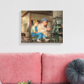 Machinist - Verzendtijd met opa 1921 Canvas Afdruk (Insitu (Woonkamer))