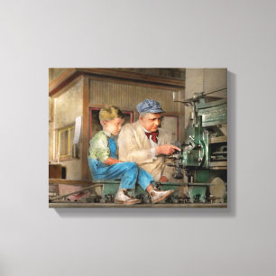Machinist - Verzendtijd met opa 1921 Canvas Afdruk