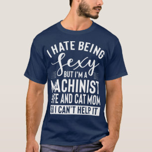 Machinist Vrouw En Kat Mam Merch Grappig Geweldige T-shirt
