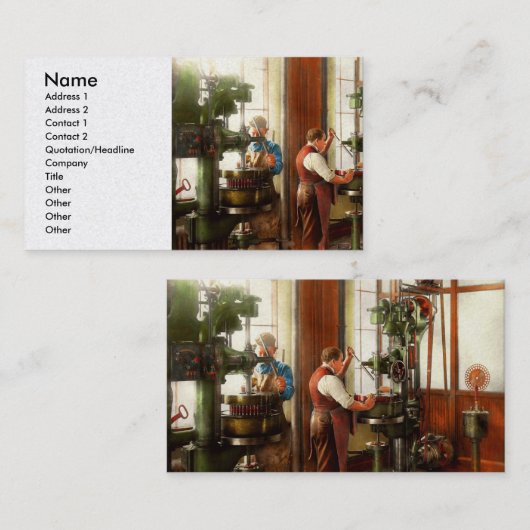 Machinist - Wanneer precisie belangrijk is 1919 Visitekaartje (Voorkant / Achterkant)