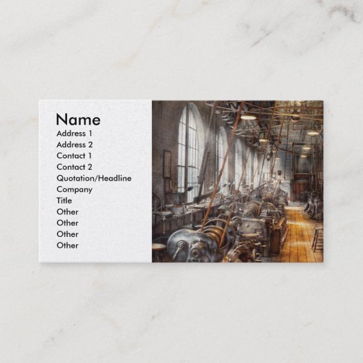 Machinist - Welkom bij de workshop Visitekaartje (Voorkant)