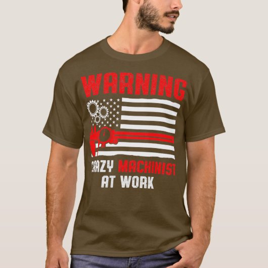 Machinistenwaarschuwingmachine Exploitant machinal T-shirt (Voorkant)