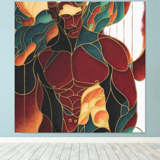 macho-man canvas afdruk (Insitu (Houten vloer))