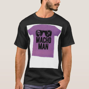 Macho Man Worstelaar Oude School Paarse Volwassene T-shirt