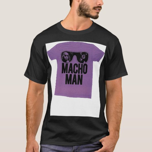Macho Man Worstelaar Oude School Paarse Volwassene T-shirt (Voorkant)