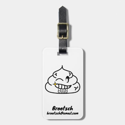 Macho Poop - Brootsch PooPoo Bagagelabel (Voorkant verticaal)