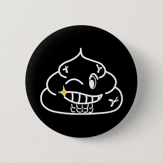 Macho Poop - Brootsch PooPoo Ronde Button 5,7 Cm (Voorkant)