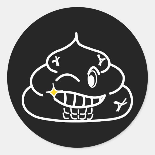 Macho Poop - Brootsch PooPoo Ronde Sticker (Voorkant)