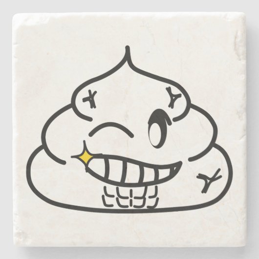 Macho Poop - Brootsch PooPoo Stenen Onderzetter (Voorkant)