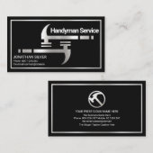 Macho Silver Handyman Hammers Lijst Builder Visitekaartje (Voorkant / Achterkant)