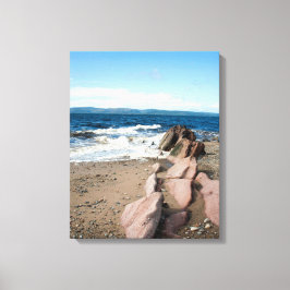 Machrie Bay Kaart Photo Block Canvas Afdruk