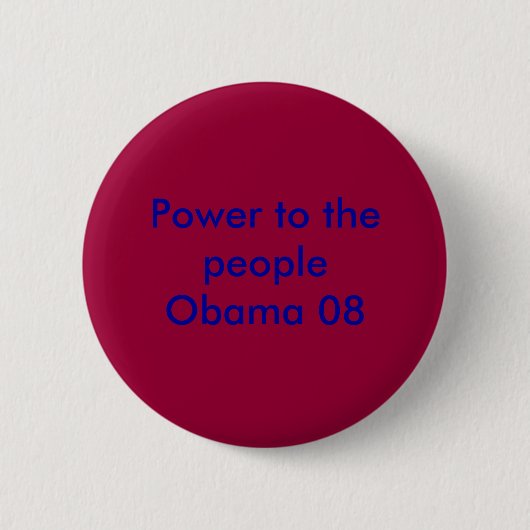 Macht aan de bevolking Obama 08 Ronde Button 5,7 Cm (Voorkant)
