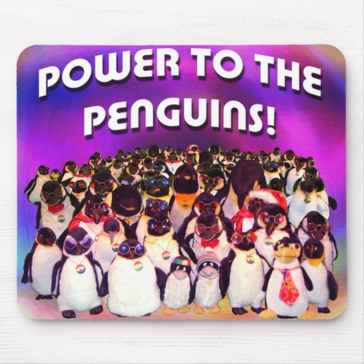 "Macht aan de pinguïns" Muismat (Voorkant)