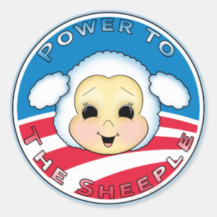 Macht aan de Sheeple (Obama) Ronde Sticker