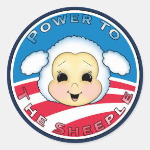 Macht aan de Sheeple (Obama) Ronde Sticker