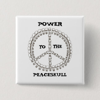 Macht aan de vredesmacht vierkante button 5,1 cm