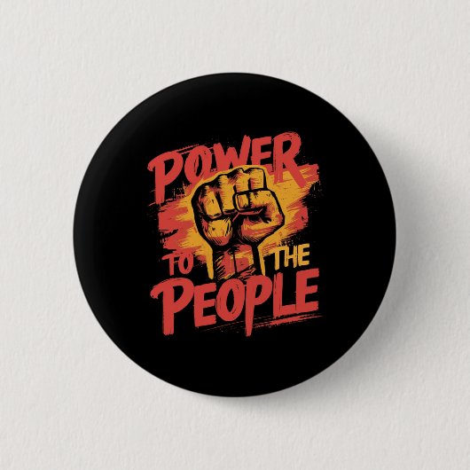 Macht aan het volk Sticker Ronde Button 5,7 Cm (Voorkant)