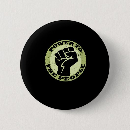 Macht aan het volk Sticker Ronde Button 5,7 Cm (Voorkant)